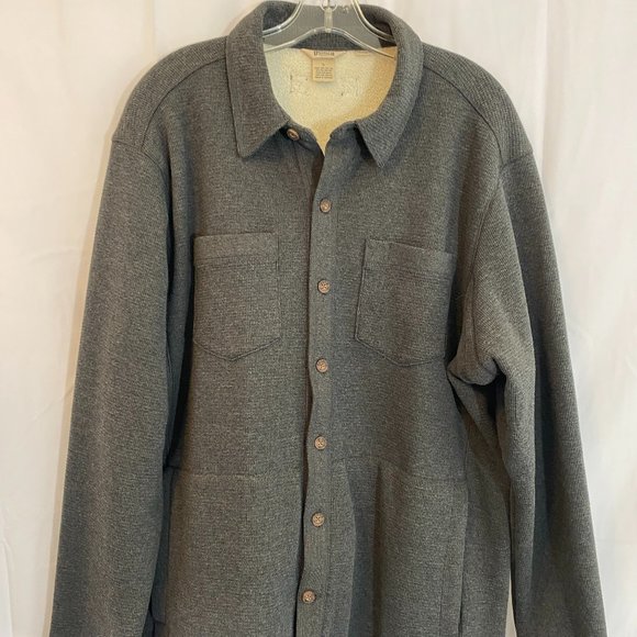 Duluth Trading Gray Long Sleeve Sherpa Lined Sweater Jacket NWOT Men's Size L - Picture 1 of 12